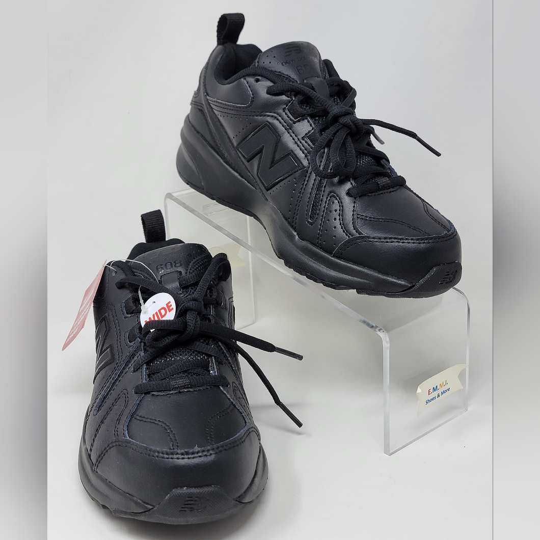 New Balance 608 V5 Work Shoes Black Leather Wx608ab5 Women's Size Multi New